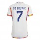 Belgien De Bruyne 7 VM 2022 Borta Fotbollströjor Kortärmad